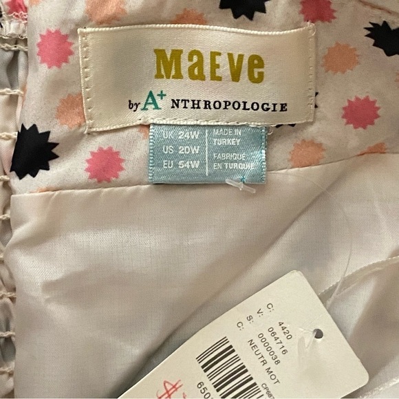 Anthropologie Maeve Damaged Bow Tie One Strap Blouse Sz 20W - Picture 2 of 6